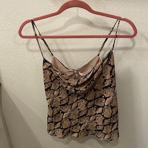 Snakeskin Cowlneck Tank